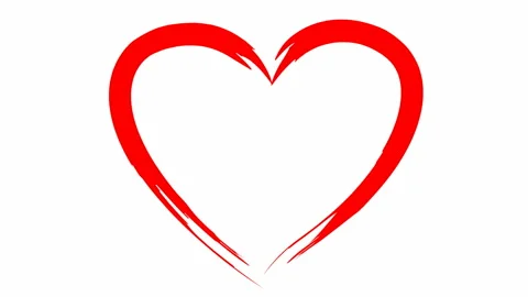 Red heart white Stock Footage 221403197