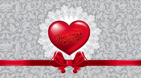 Red heart on white paper background, Valentine's Day/Wedding animated background Stock Footage 51440924