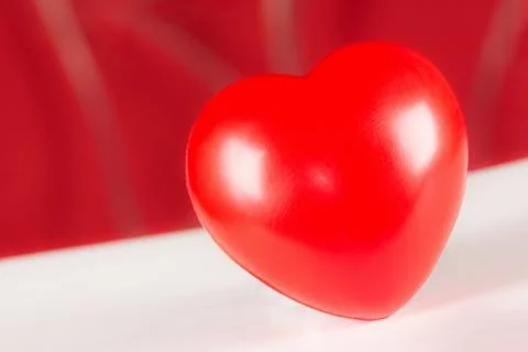 Red heart on white red background Stock Photos