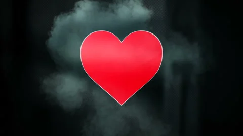 Red Heart with white smoke on the background Stock Footage 58399737