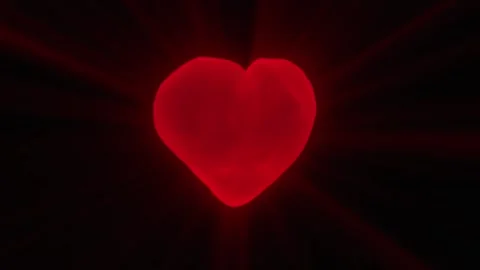 Red heart wireframe light on projected in 3D space Stock Footage 277458547