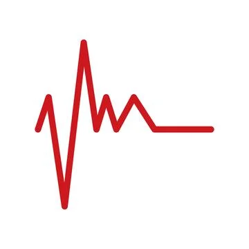 Red Heartbeat Pulse Line Vector 스톡 일러스트