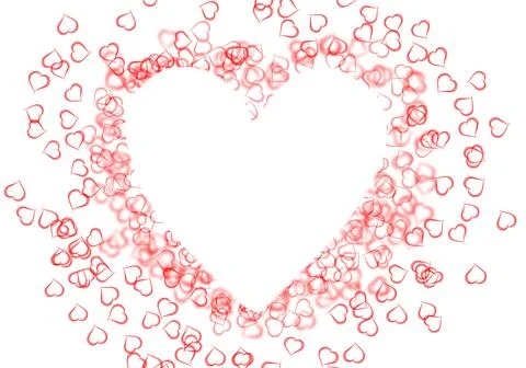 Red hearted background with white heart frame inside. Stock Illustration