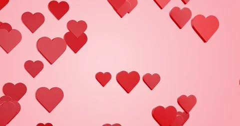 Red hearts 3d floating, love, valentinesday, 4k animation Stock Footage 284496613