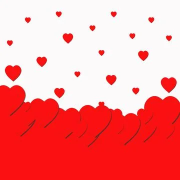 Red hearts abstract square background for social networks decoration for Stock Illustration