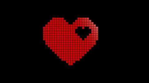 Red hearts with alpha animation Stock Footage 123891895