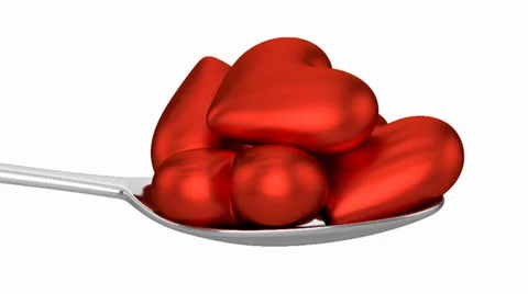 Red Hearts and Spoon Vídeo Stock 26384398