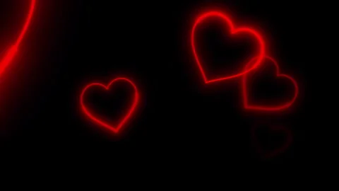Red Hearts With Animated OutLines Looping Valentines Day Background Stock Footage 260706554