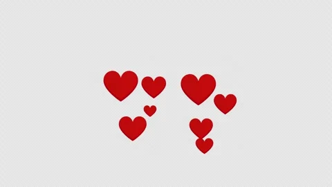 Red Hearts Animation with Transparent Background. Romantic red hearts moving Video stock 325497096