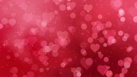 Red hearts appear on the shining background. Valentines Day holiday abstract Stock Footage 101683519