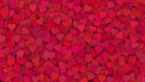 Red hearts appearing on the holiday background. Looped 4K motion graphic for Stock Footage 101102716