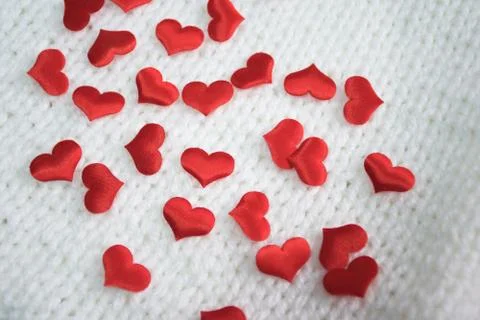 Red hearts on background Stock Photos