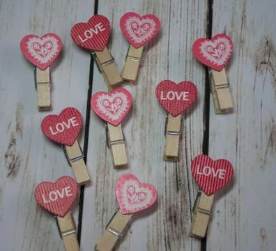 Red hearts on background Stock Photos