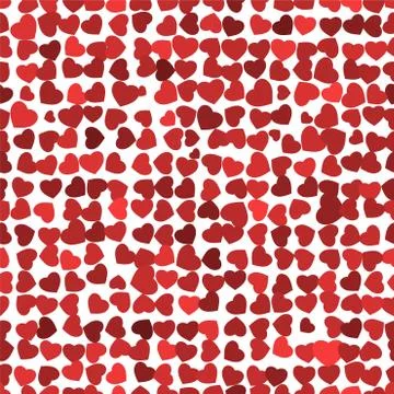 Red hearts background on white 스톡 일러스트