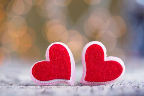 Red hearts with beutiful background 스톡 사진