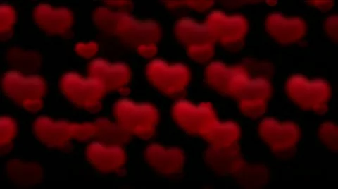 Red hearts on a black background Vidéo 12546440