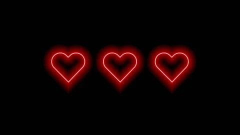Red hearts on black background. Stock Footage 156349714