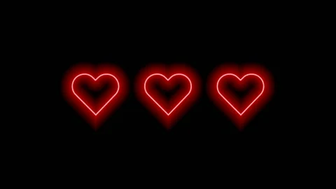 Red hearts on black background. Stock Footage 158642548
