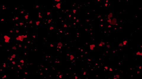 Red Hearts on Black Background Stock Footage 327429691