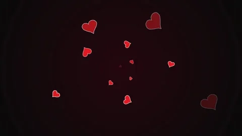 Red hearts on black background with hand drawn love symbols. 2d animation 库存影片 341550230