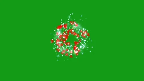 Red hearts blast motion graphics with green screen background Stock Footage 136398507