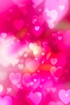 Red hearts bokeh as background Stock Illustration