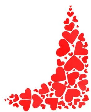 Red hearts border Stock Illustration