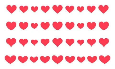 Red hearts border patterns for design. Vector illustration. Stock Illustration