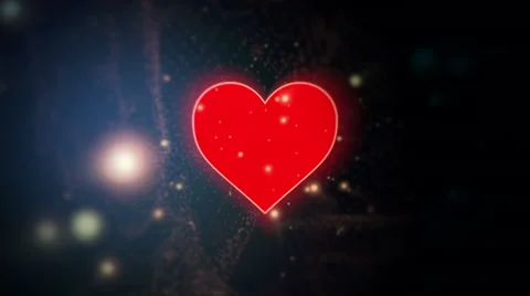Red Hearts with bubbles and lights Stock Footage 58590308
