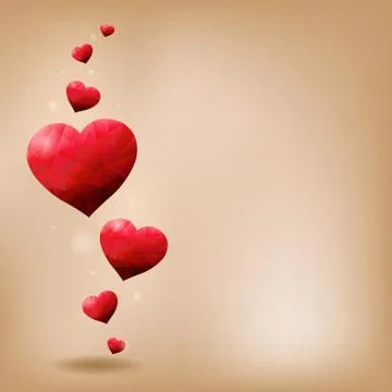 Red Hearts Card Stock Illustration