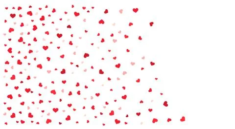 Red hearts confetti background. Vector illustration. Stock Illustration