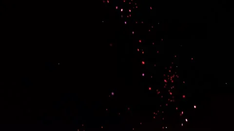 Red hearts confetti explosion downward movement. Stock Footage