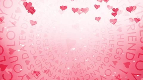 Red hearts copy space loop with word cloud animation Stock Footage 341154957