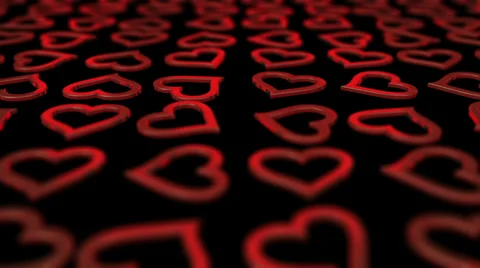 Red hearts on dark background. Seamless loop. Stock Footage 33930232