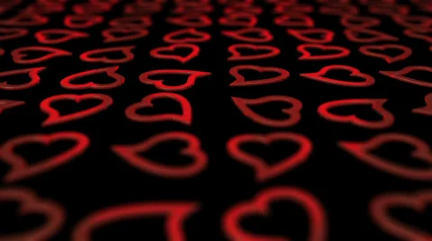 Red hearts on dark background. Seamless loop. Stock Footage 33931549