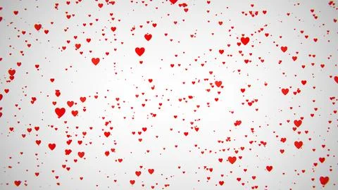 Red hearts falling and floating creating a romantic seamless pattern background イラスト素材