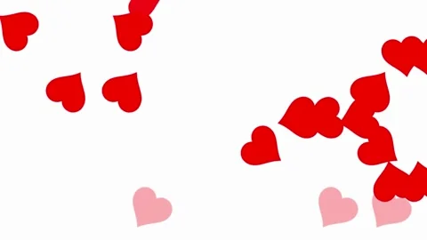 Red hearts falling animation on white background Stock-Footage 336050590