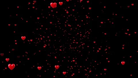 Red hearts floating motion background: romantic love concept for valentine?.. Stock Footage 345100836