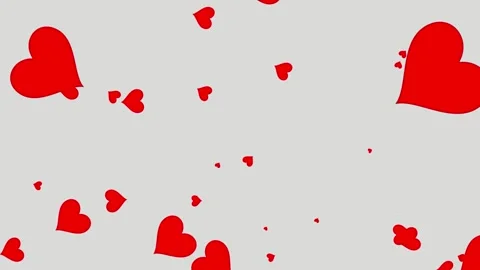 Red hearts floating on white background for greetings of Valentine day Stock Footage 231700284