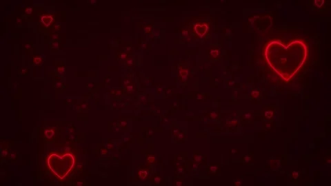 Red Hearts Flying on Black Background Video Loop Animation. Video stock 278395811
