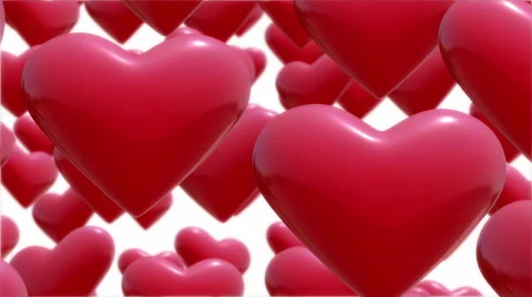 Red hearts flying up.Seamless loop Stock Footage 46320879