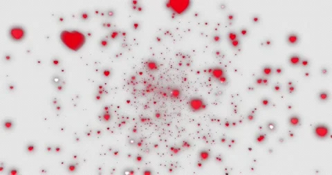 Red Hearts flying on a space Stock Footage 201444835