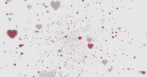 Red Hearts flying on a space motion for celebration Valentine's day Stock Footage 197484702