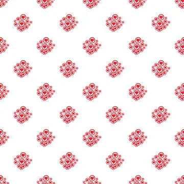Red hearts forming abstract connected clusters seamless pattern Stock Illustration