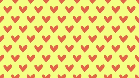 Red hearts forming circular pattern on yellow background seamless loop Stock Footage 313602352