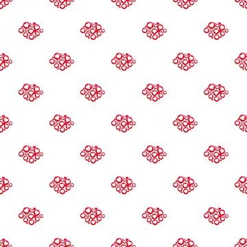Red hearts forming clusters seamless pattern 库存插图