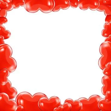 Red hearts frame Stock Illustration