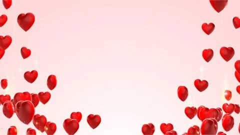 Red hearts frame on pink background with copy space for valentine day Stock Illustration