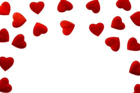 Red hearts frame on transparent background for insertion Foto stock