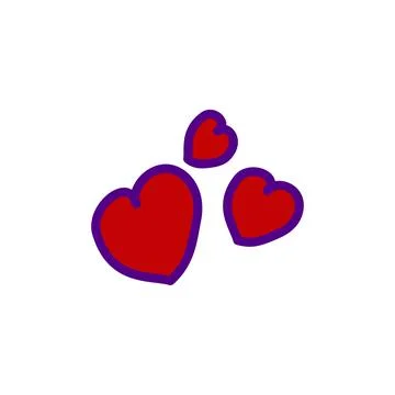 Red hearts icon on white background for graphic and web design. Stock Illustration